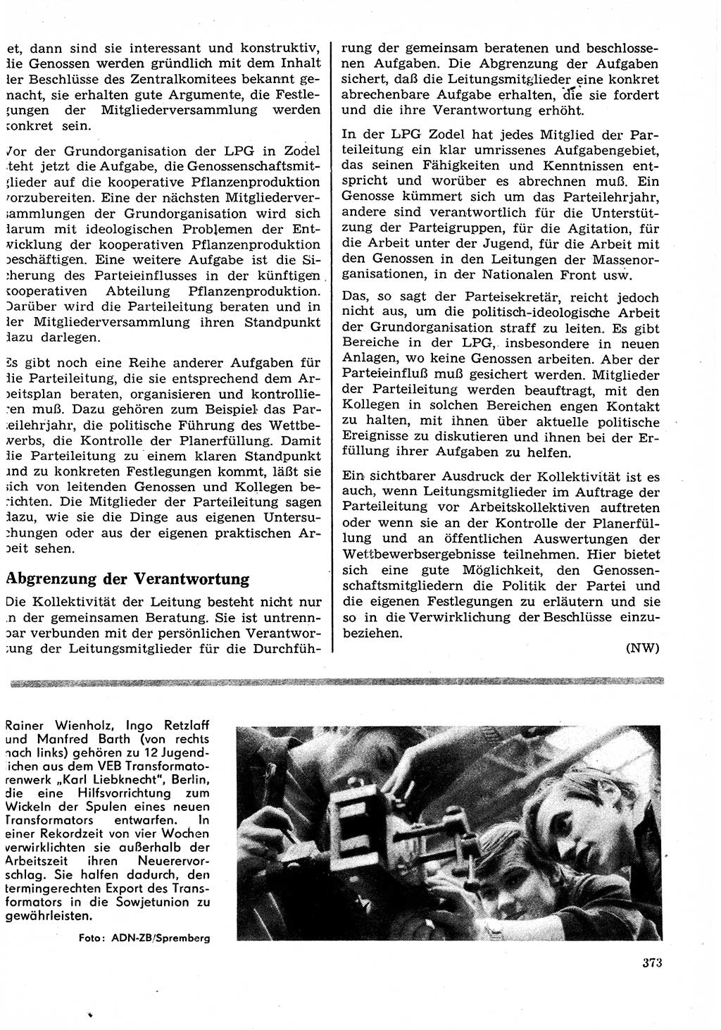 Neuer Weg (NW), Organ des Zentralkomitees (ZK) der SED (Sozialistische Einheitspartei Deutschlands) für Fragen des Parteilebens, 27. Jahrgang [Deutsche Demokratische Republik (DDR)] 1972, Seite 373 (NW ZK SED DDR 1972, S. 373)