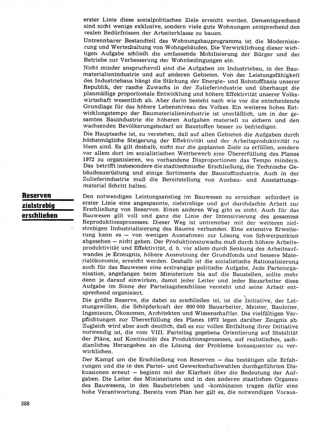 Neuer Weg (NW), Organ des Zentralkomitees (ZK) der SED (Sozialistische Einheitspartei Deutschlands) für Fragen des Parteilebens, 27. Jahrgang [Deutsche Demokratische Republik (DDR)] 1972, Seite 388 (NW ZK SED DDR 1972, S. 388)