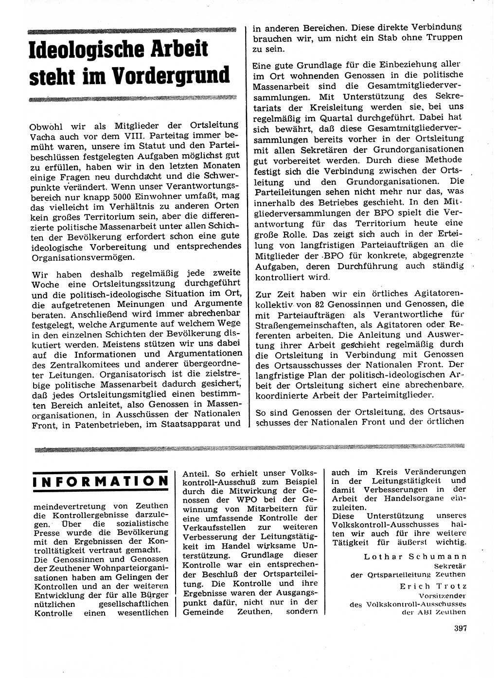 Neuer Weg (NW), Organ des Zentralkomitees (ZK) der SED (Sozialistische Einheitspartei Deutschlands) für Fragen des Parteilebens, 27. Jahrgang [Deutsche Demokratische Republik (DDR)] 1972, Seite 397 (NW ZK SED DDR 1972, S. 397)