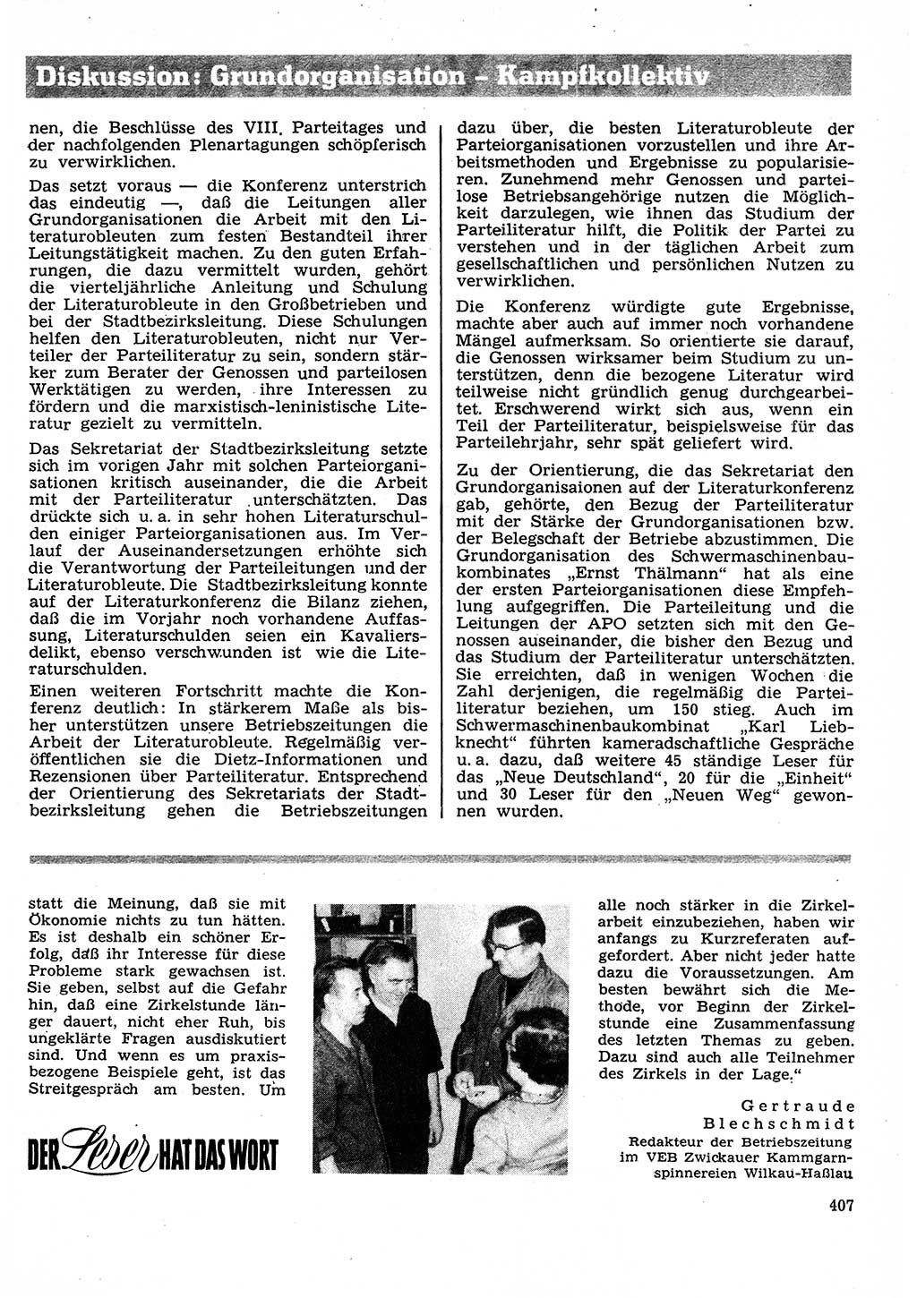Neuer Weg (NW), Organ des Zentralkomitees (ZK) der SED (Sozialistische Einheitspartei Deutschlands) für Fragen des Parteilebens, 27. Jahrgang [Deutsche Demokratische Republik (DDR)] 1972, Seite 407 (NW ZK SED DDR 1972, S. 407)
