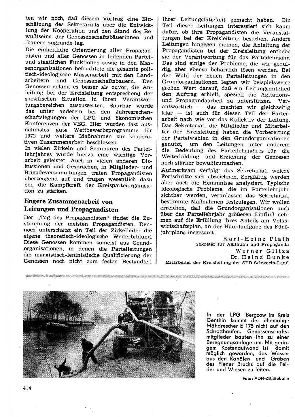 Neuer Weg (NW), Organ des Zentralkomitees (ZK) der SED (Sozialistische Einheitspartei Deutschlands) für Fragen des Parteilebens, 27. Jahrgang [Deutsche Demokratische Republik (DDR)] 1972, Seite 414 (NW ZK SED DDR 1972, S. 414)