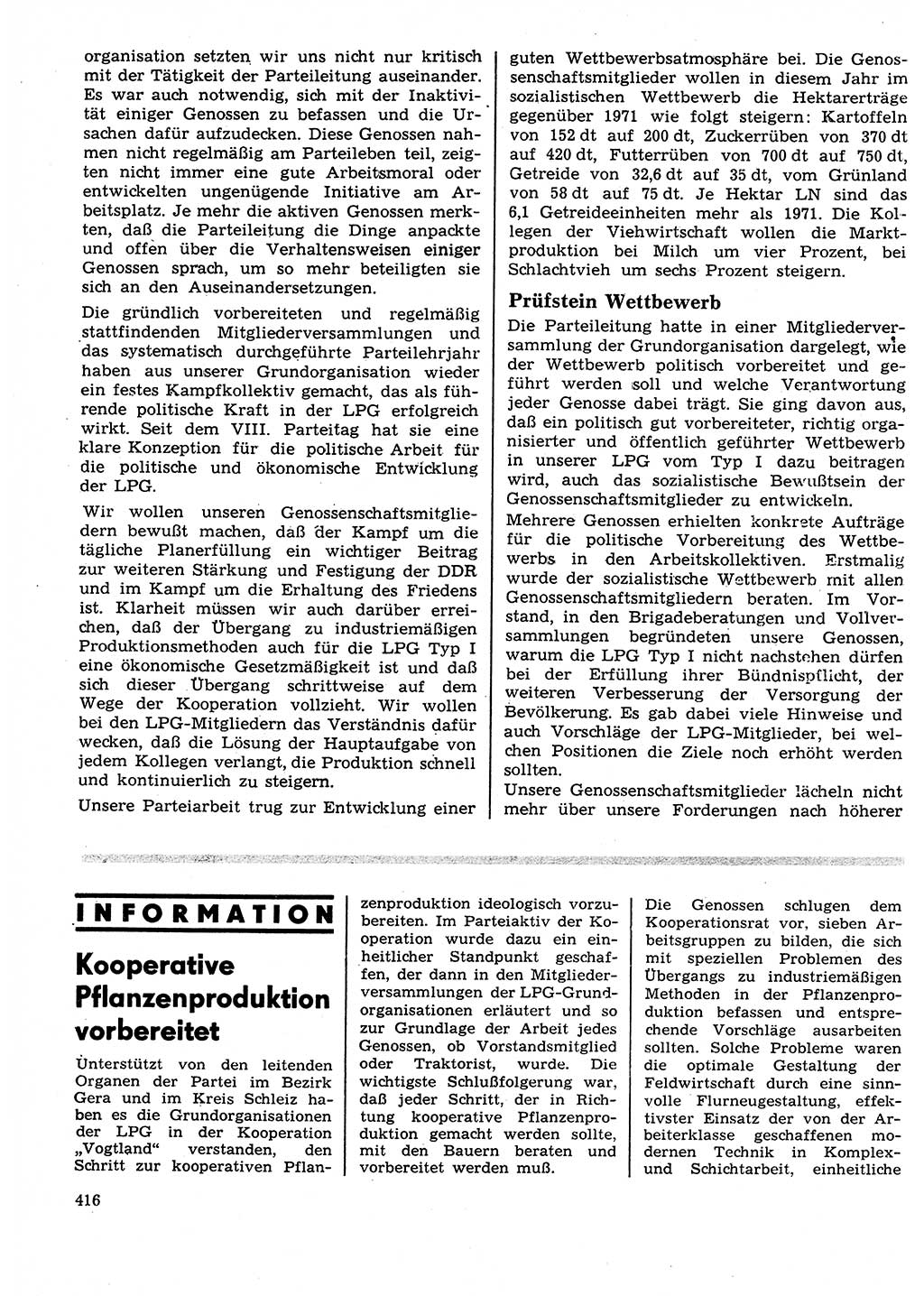 Neuer Weg (NW), Organ des Zentralkomitees (ZK) der SED (Sozialistische Einheitspartei Deutschlands) für Fragen des Parteilebens, 27. Jahrgang [Deutsche Demokratische Republik (DDR)] 1972, Seite 416 (NW ZK SED DDR 1972, S. 416)