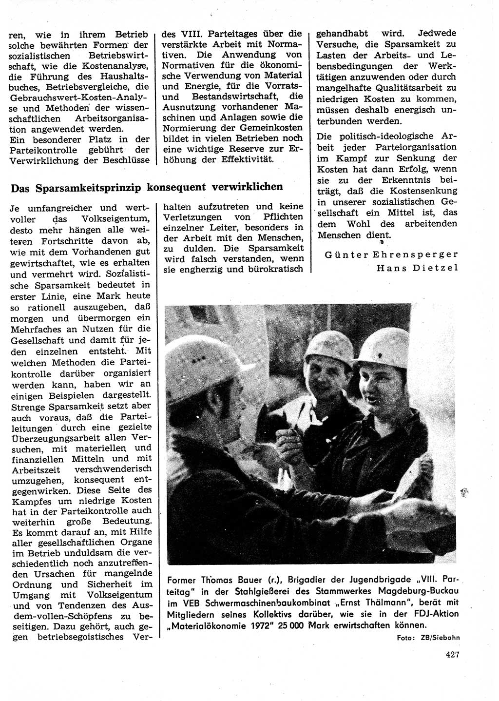 Neuer Weg (NW), Organ des Zentralkomitees (ZK) der SED (Sozialistische Einheitspartei Deutschlands) für Fragen des Parteilebens, 27. Jahrgang [Deutsche Demokratische Republik (DDR)] 1972, Seite 427 (NW ZK SED DDR 1972, S. 427)