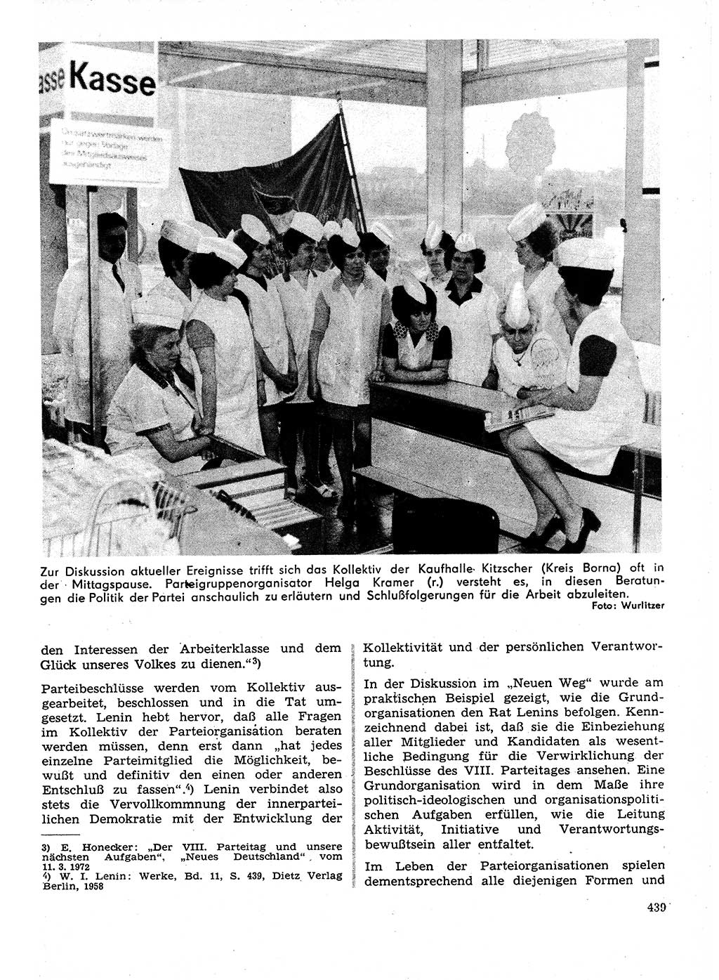 Neuer Weg (NW), Organ des Zentralkomitees (ZK) der SED (Sozialistische Einheitspartei Deutschlands) für Fragen des Parteilebens, 27. Jahrgang [Deutsche Demokratische Republik (DDR)] 1972, Seite 439 (NW ZK SED DDR 1972, S. 439)