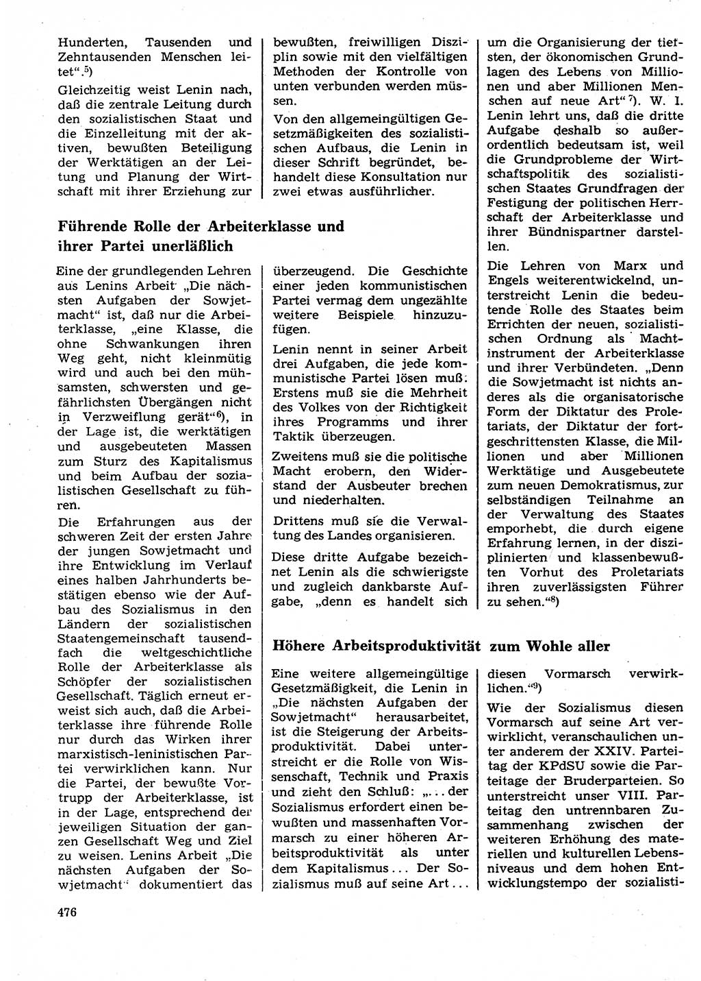 Neuer Weg (NW), Organ des Zentralkomitees (ZK) der SED (Sozialistische Einheitspartei Deutschlands) für Fragen des Parteilebens, 27. Jahrgang [Deutsche Demokratische Republik (DDR)] 1972, Seite 476 (NW ZK SED DDR 1972, S. 476)