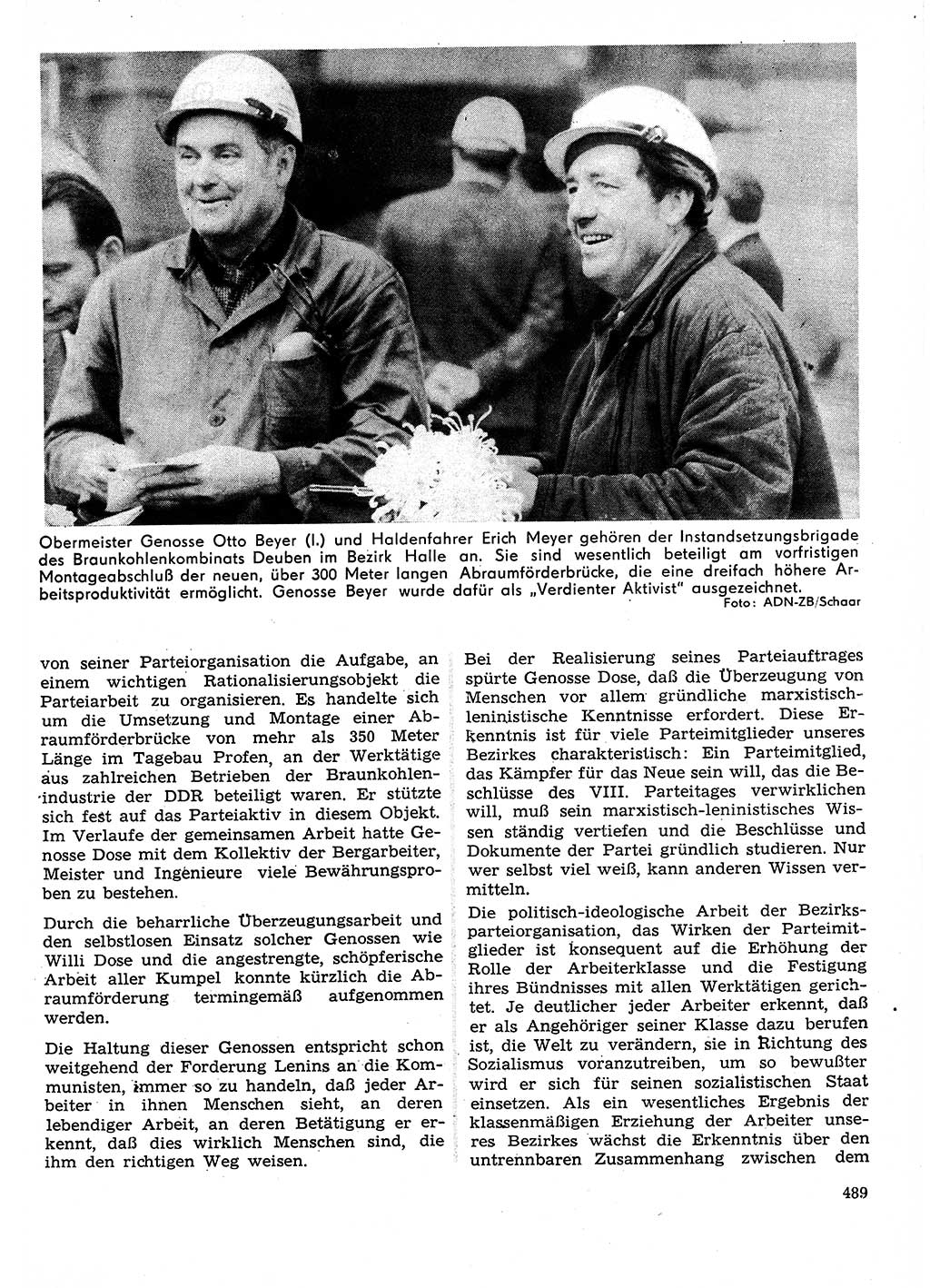 Neuer Weg (NW), Organ des Zentralkomitees (ZK) der SED (Sozialistische Einheitspartei Deutschlands) für Fragen des Parteilebens, 27. Jahrgang [Deutsche Demokratische Republik (DDR)] 1972, Seite 489 (NW ZK SED DDR 1972, S. 489)
