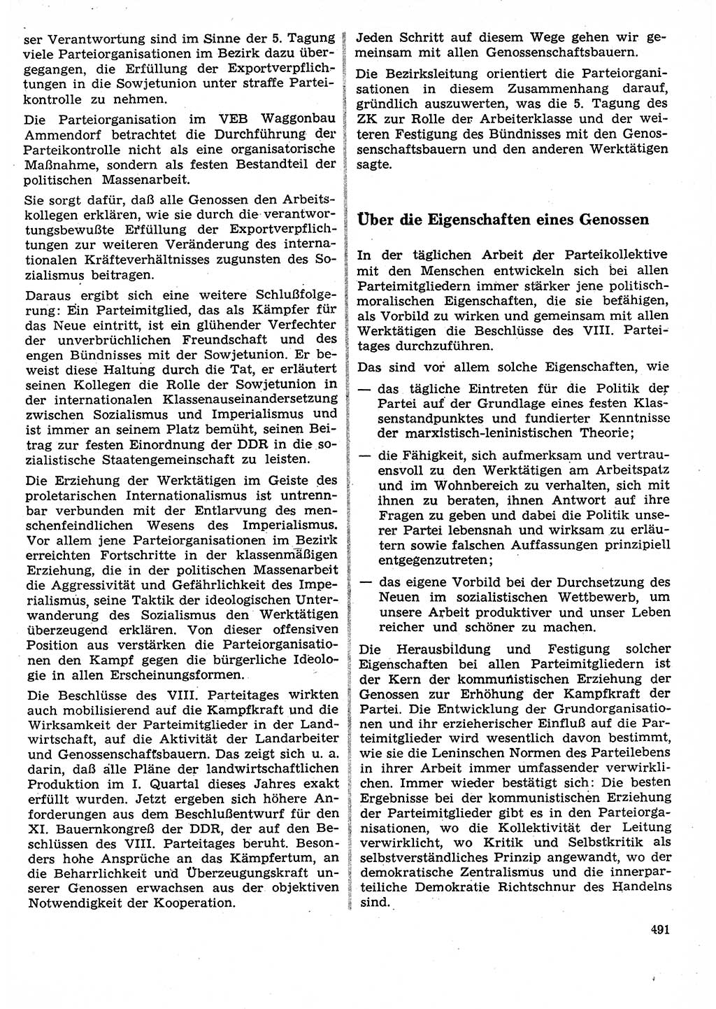 Neuer Weg (NW), Organ des Zentralkomitees (ZK) der SED (Sozialistische Einheitspartei Deutschlands) für Fragen des Parteilebens, 27. Jahrgang [Deutsche Demokratische Republik (DDR)] 1972, Seite 491 (NW ZK SED DDR 1972, S. 491)