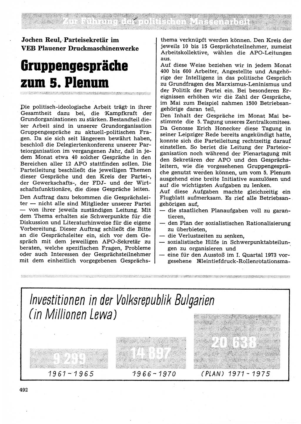 Neuer Weg (NW), Organ des Zentralkomitees (ZK) der SED (Sozialistische Einheitspartei Deutschlands) für Fragen des Parteilebens, 27. Jahrgang [Deutsche Demokratische Republik (DDR)] 1972, Seite 492 (NW ZK SED DDR 1972, S. 492)