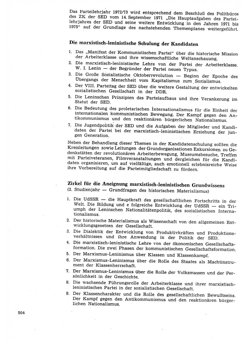 Neuer Weg (NW), Organ des Zentralkomitees (ZK) der SED (Sozialistische Einheitspartei Deutschlands) für Fragen des Parteilebens, 27. Jahrgang [Deutsche Demokratische Republik (DDR)] 1972, Seite 504 (NW ZK SED DDR 1972, S. 504)