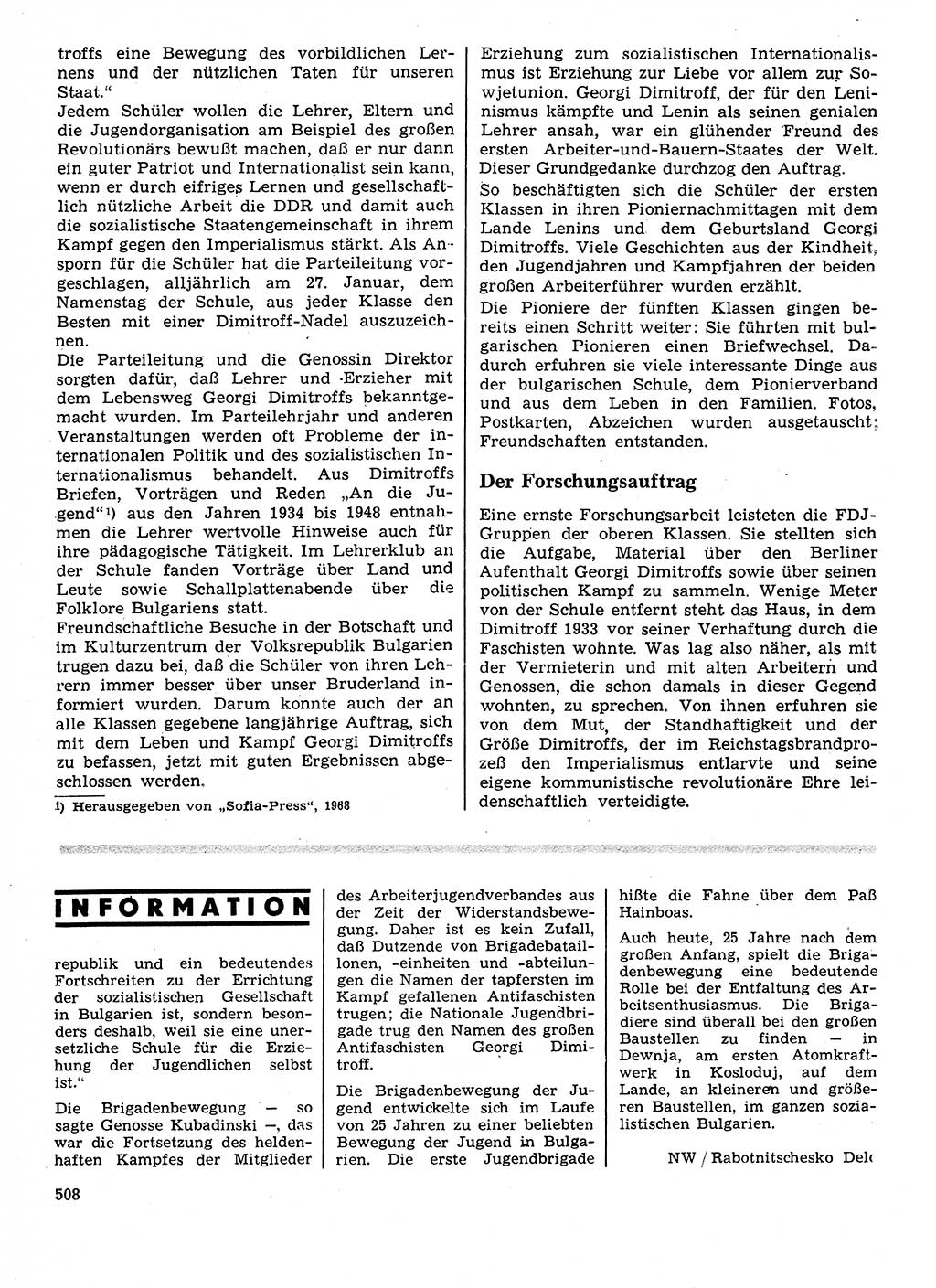 Neuer Weg (NW), Organ des Zentralkomitees (ZK) der SED (Sozialistische Einheitspartei Deutschlands) für Fragen des Parteilebens, 27. Jahrgang [Deutsche Demokratische Republik (DDR)] 1972, Seite 508 (NW ZK SED DDR 1972, S. 508)