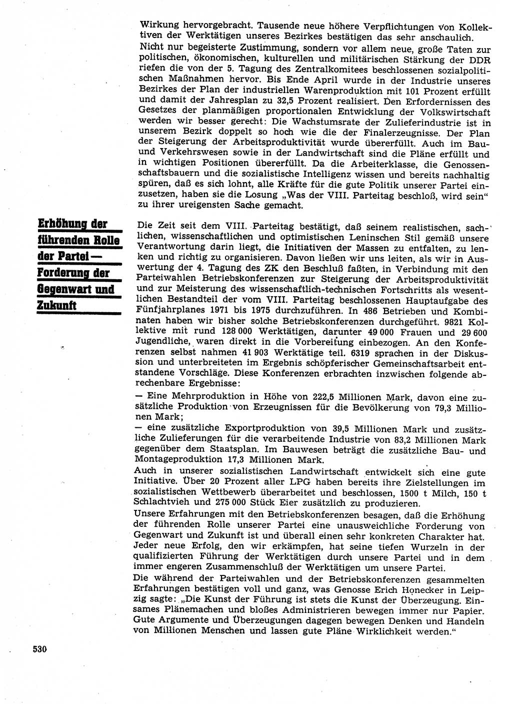 Neuer Weg (NW), Organ des Zentralkomitees (ZK) der SED (Sozialistische Einheitspartei Deutschlands) für Fragen des Parteilebens, 27. Jahrgang [Deutsche Demokratische Republik (DDR)] 1972, Seite 530 (NW ZK SED DDR 1972, S. 530)