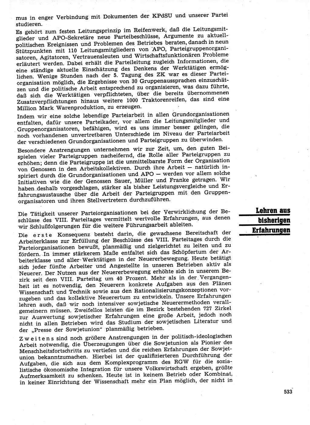 Neuer Weg (NW), Organ des Zentralkomitees (ZK) der SED (Sozialistische Einheitspartei Deutschlands) für Fragen des Parteilebens, 27. Jahrgang [Deutsche Demokratische Republik (DDR)] 1972, Seite 533 (NW ZK SED DDR 1972, S. 533)