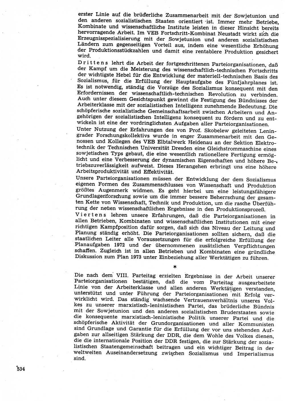 Neuer Weg (NW), Organ des Zentralkomitees (ZK) der SED (Sozialistische Einheitspartei Deutschlands) für Fragen des Parteilebens, 27. Jahrgang [Deutsche Demokratische Republik (DDR)] 1972, Seite 534 (NW ZK SED DDR 1972, S. 534)