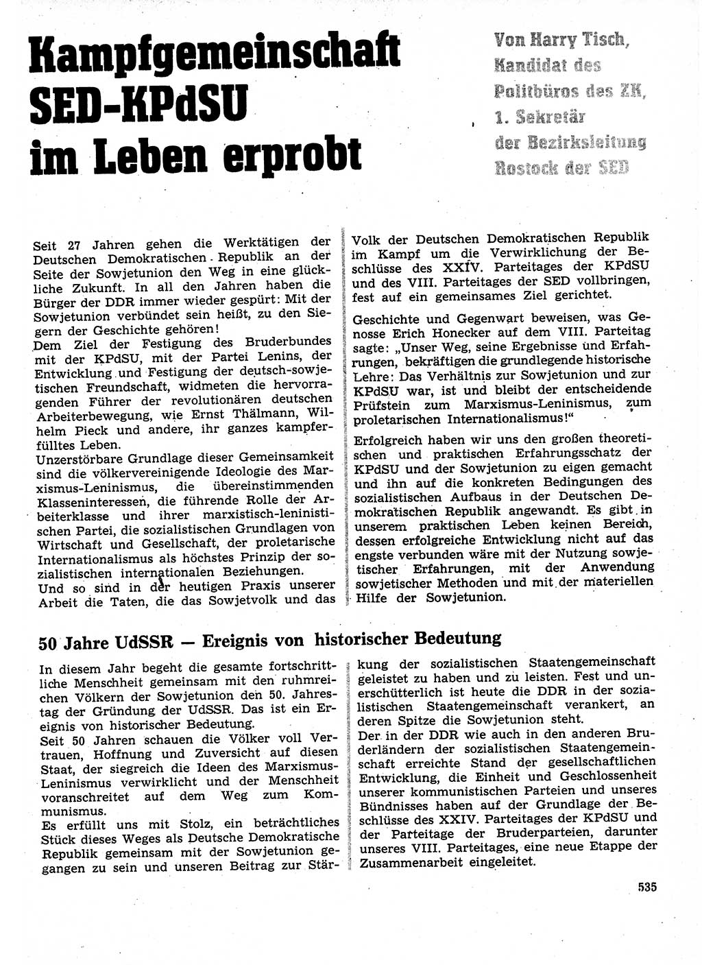 Neuer Weg (NW), Organ des Zentralkomitees (ZK) der SED (Sozialistische Einheitspartei Deutschlands) für Fragen des Parteilebens, 27. Jahrgang [Deutsche Demokratische Republik (DDR)] 1972, Seite 535 (NW ZK SED DDR 1972, S. 535)