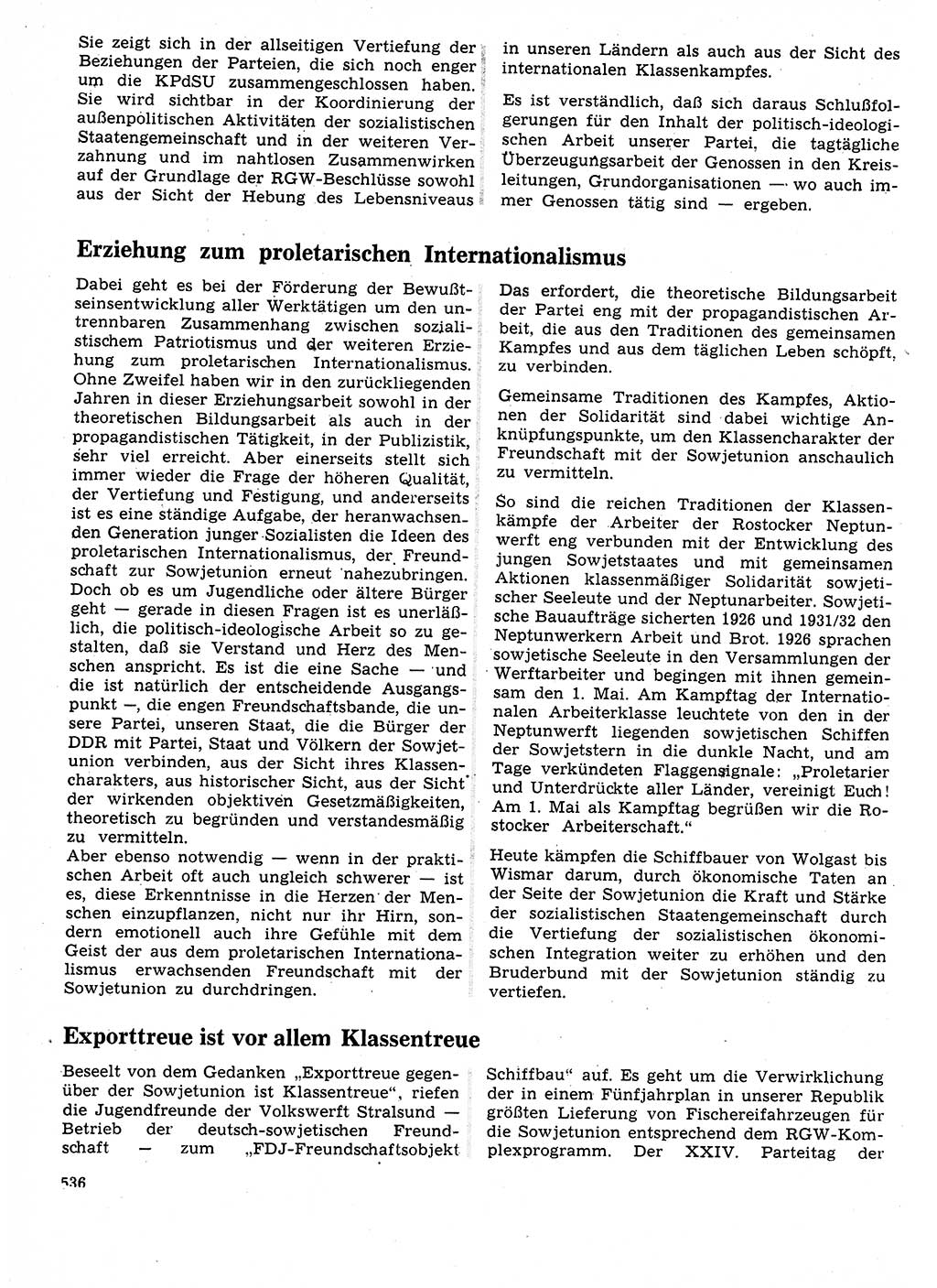 Neuer Weg (NW), Organ des Zentralkomitees (ZK) der SED (Sozialistische Einheitspartei Deutschlands) für Fragen des Parteilebens, 27. Jahrgang [Deutsche Demokratische Republik (DDR)] 1972, Seite 536 (NW ZK SED DDR 1972, S. 536)