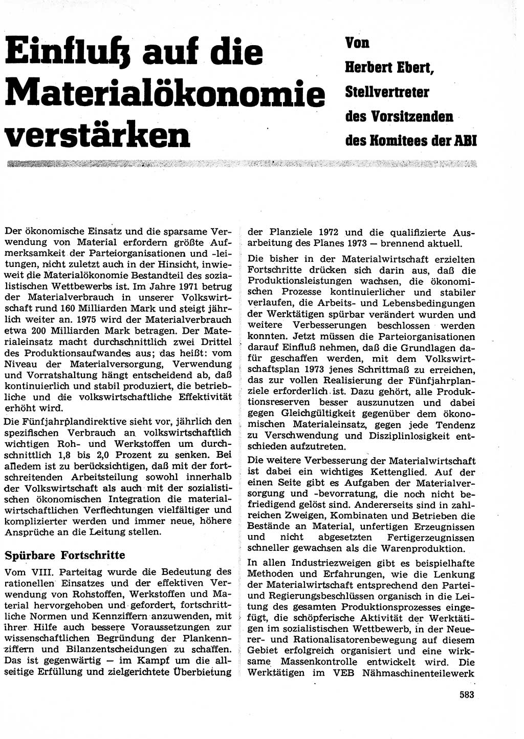 Neuer Weg (NW), Organ des Zentralkomitees (ZK) der SED (Sozialistische Einheitspartei Deutschlands) für Fragen des Parteilebens, 27. Jahrgang [Deutsche Demokratische Republik (DDR)] 1972, Seite 583 (NW ZK SED DDR 1972, S. 583)