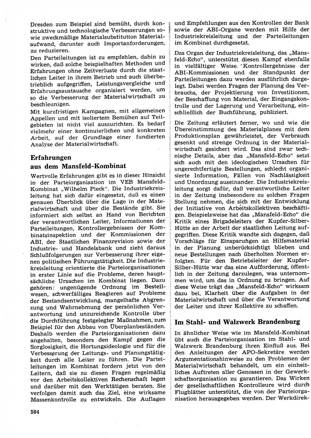 Neuer Weg (NW), Organ des Zentralkomitees (ZK) der SED (Sozialistische Einheitspartei Deutschlands) für Fragen des Parteilebens, 27. Jahrgang [Deutsche Demokratische Republik (DDR)] 1972, Seite 584 (NW ZK SED DDR 1972, S. 584)