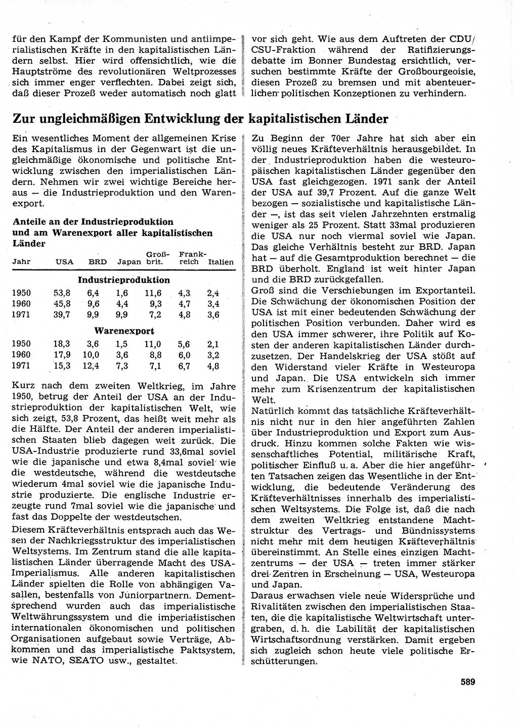 Neuer Weg (NW), Organ des Zentralkomitees (ZK) der SED (Sozialistische Einheitspartei Deutschlands) für Fragen des Parteilebens, 27. Jahrgang [Deutsche Demokratische Republik (DDR)] 1972, Seite 589 (NW ZK SED DDR 1972, S. 589)