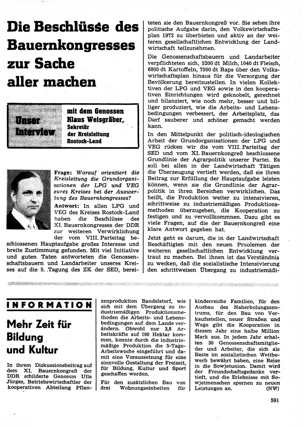 Neuer Weg (NW), Organ des Zentralkomitees (ZK) der SED (Sozialistische Einheitspartei Deutschlands) für Fragen des Parteilebens, 27. Jahrgang [Deutsche Demokratische Republik (DDR)] 1972, Seite 591 (NW ZK SED DDR 1972, S. 591)