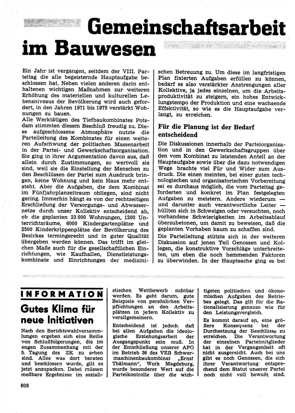 Neuer Weg (NW), Organ des Zentralkomitees (ZK) der SED (Sozialistische Einheitspartei Deutschlands) für Fragen des Parteilebens, 27. Jahrgang [Deutsche Demokratische Republik (DDR)] 1972, Seite 608 (NW ZK SED DDR 1972, S. 608)