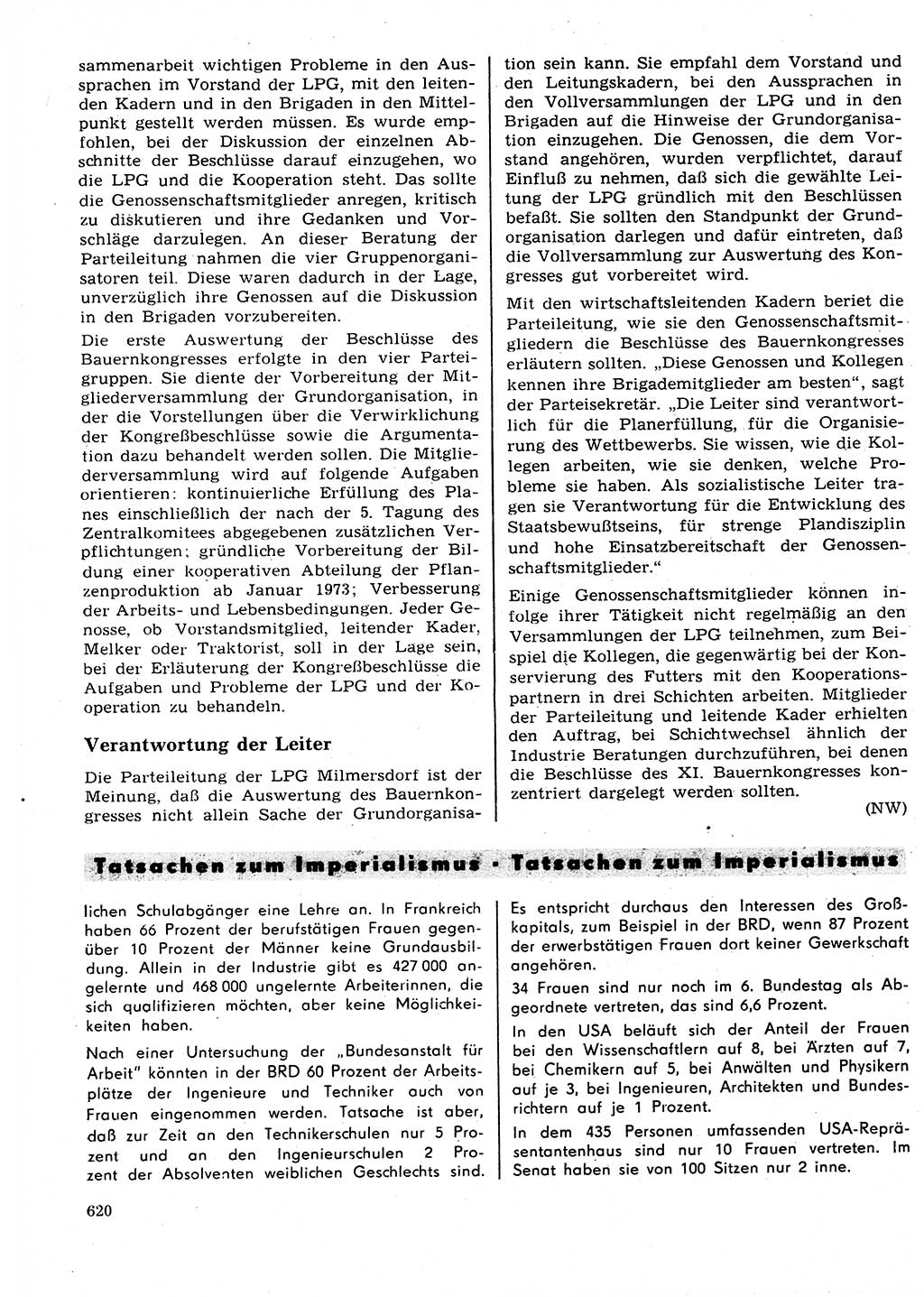 Neuer Weg (NW), Organ des Zentralkomitees (ZK) der SED (Sozialistische Einheitspartei Deutschlands) für Fragen des Parteilebens, 27. Jahrgang [Deutsche Demokratische Republik (DDR)] 1972, Seite 620 (NW ZK SED DDR 1972, S. 620)