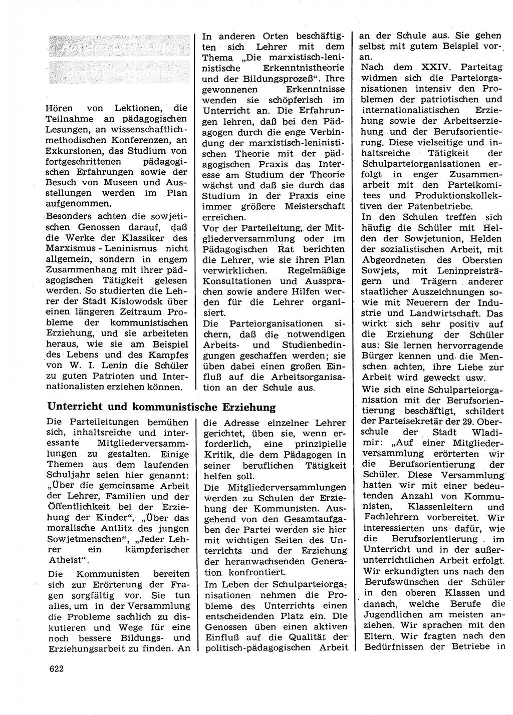Neuer Weg (NW), Organ des Zentralkomitees (ZK) der SED (Sozialistische Einheitspartei Deutschlands) für Fragen des Parteilebens, 27. Jahrgang [Deutsche Demokratische Republik (DDR)] 1972, Seite 622 (NW ZK SED DDR 1972, S. 622)