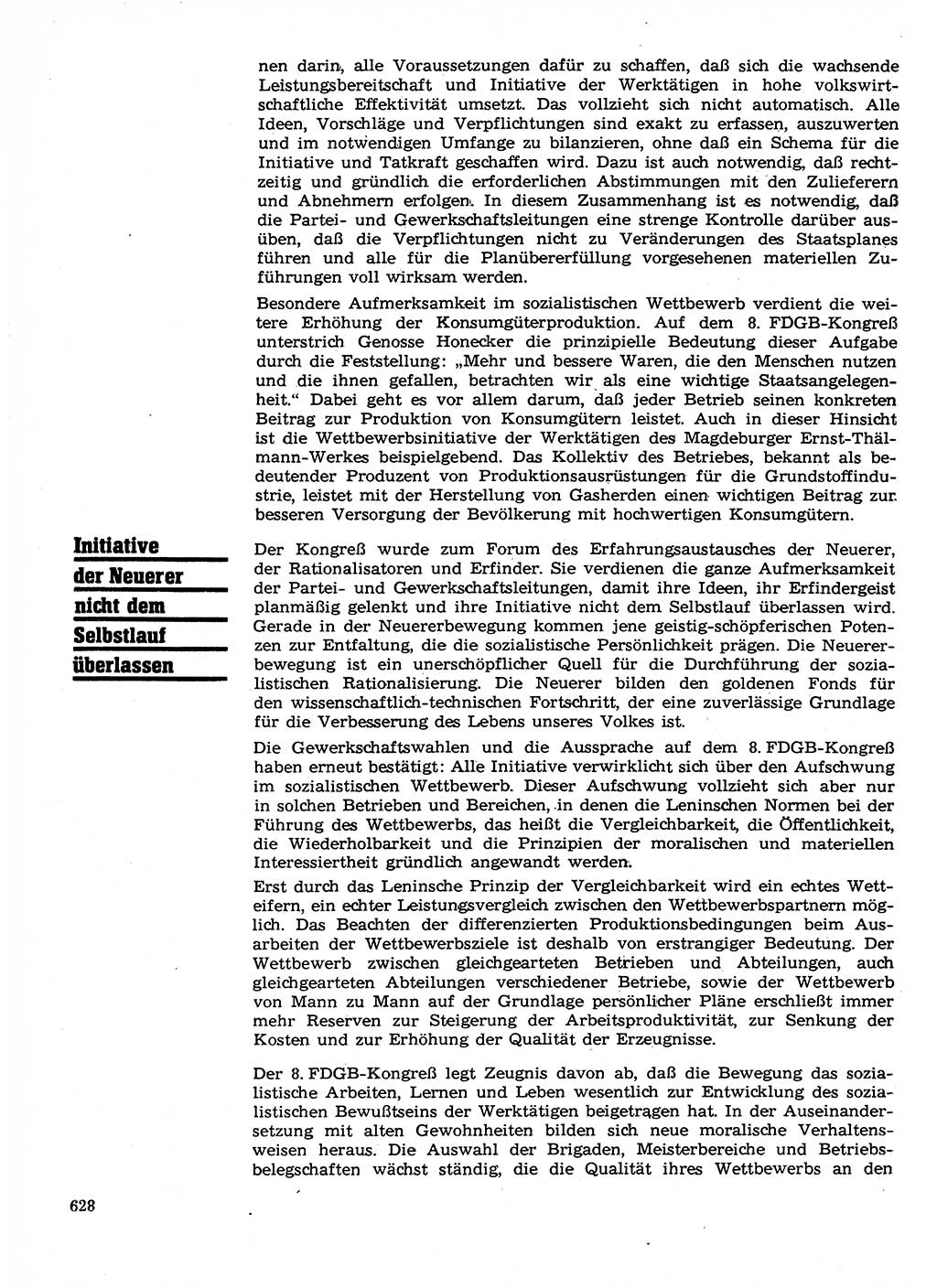Neuer Weg (NW), Organ des Zentralkomitees (ZK) der SED (Sozialistische Einheitspartei Deutschlands) für Fragen des Parteilebens, 27. Jahrgang [Deutsche Demokratische Republik (DDR)] 1972, Seite 628 (NW ZK SED DDR 1972, S. 628)