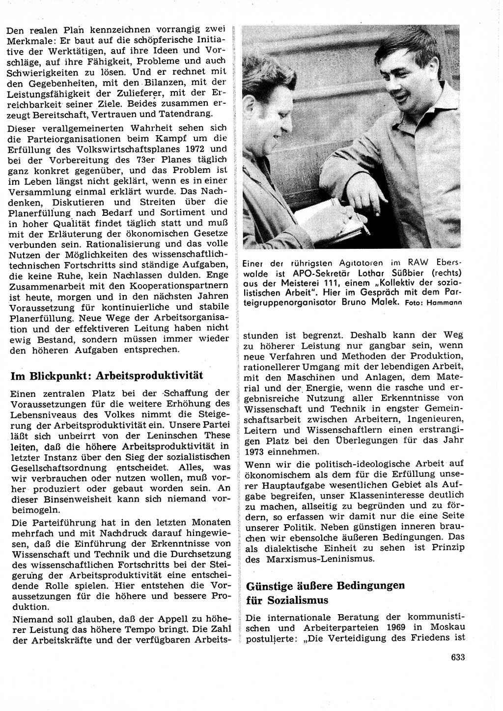 Neuer Weg (NW), Organ des Zentralkomitees (ZK) der SED (Sozialistische Einheitspartei Deutschlands) für Fragen des Parteilebens, 27. Jahrgang [Deutsche Demokratische Republik (DDR)] 1972, Seite 633 (NW ZK SED DDR 1972, S. 633)