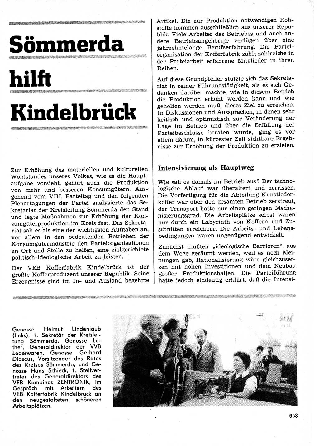Neuer Weg (NW), Organ des Zentralkomitees (ZK) der SED (Sozialistische Einheitspartei Deutschlands) für Fragen des Parteilebens, 27. Jahrgang [Deutsche Demokratische Republik (DDR)] 1972, Seite 653 (NW ZK SED DDR 1972, S. 653)