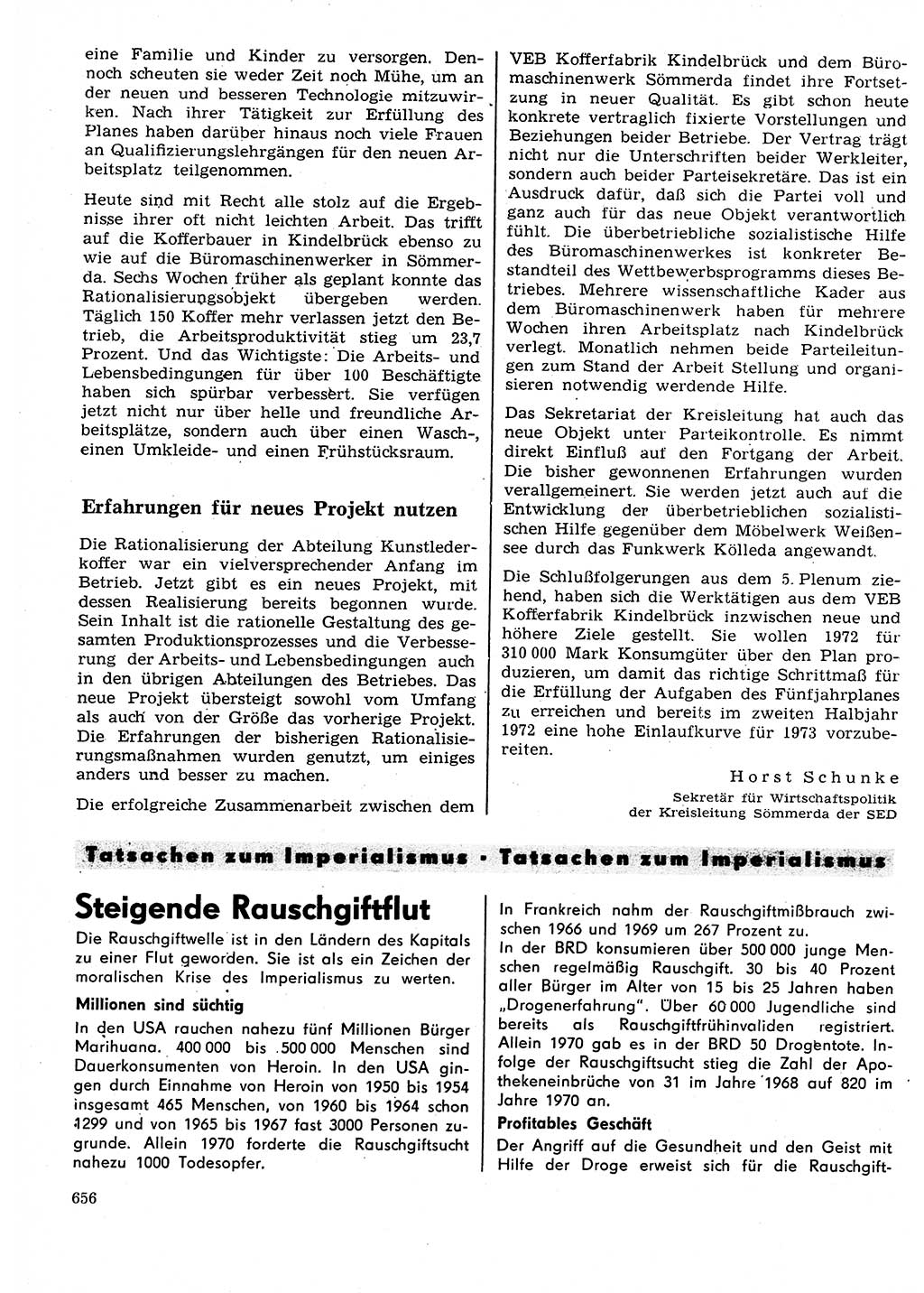 Neuer Weg (NW), Organ des Zentralkomitees (ZK) der SED (Sozialistische Einheitspartei Deutschlands) für Fragen des Parteilebens, 27. Jahrgang [Deutsche Demokratische Republik (DDR)] 1972, Seite 656 (NW ZK SED DDR 1972, S. 656)