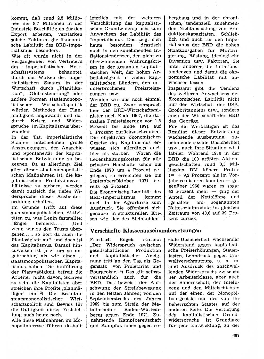 Neuer Weg (NW), Organ des Zentralkomitees (ZK) der SED (Sozialistische Einheitspartei Deutschlands) für Fragen des Parteilebens, 27. Jahrgang [Deutsche Demokratische Republik (DDR)] 1972, Seite 667 (NW ZK SED DDR 1972, S. 667)
