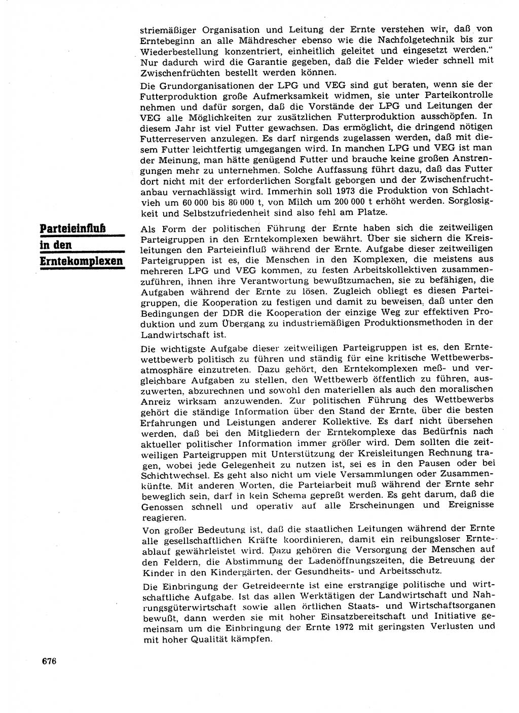 Neuer Weg (NW), Organ des Zentralkomitees (ZK) der SED (Sozialistische Einheitspartei Deutschlands) für Fragen des Parteilebens, 27. Jahrgang [Deutsche Demokratische Republik (DDR)] 1972, Seite 676 (NW ZK SED DDR 1972, S. 676)