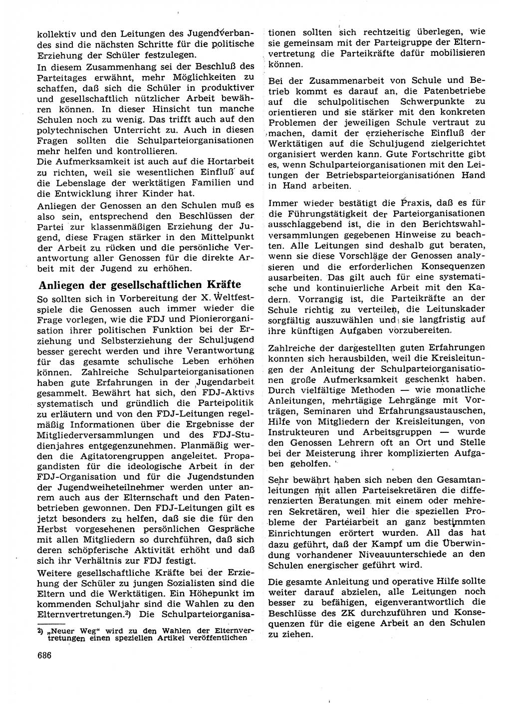 Neuer Weg (NW), Organ des Zentralkomitees (ZK) der SED (Sozialistische Einheitspartei Deutschlands) für Fragen des Parteilebens, 27. Jahrgang [Deutsche Demokratische Republik (DDR)] 1972, Seite 686 (NW ZK SED DDR 1972, S. 686)
