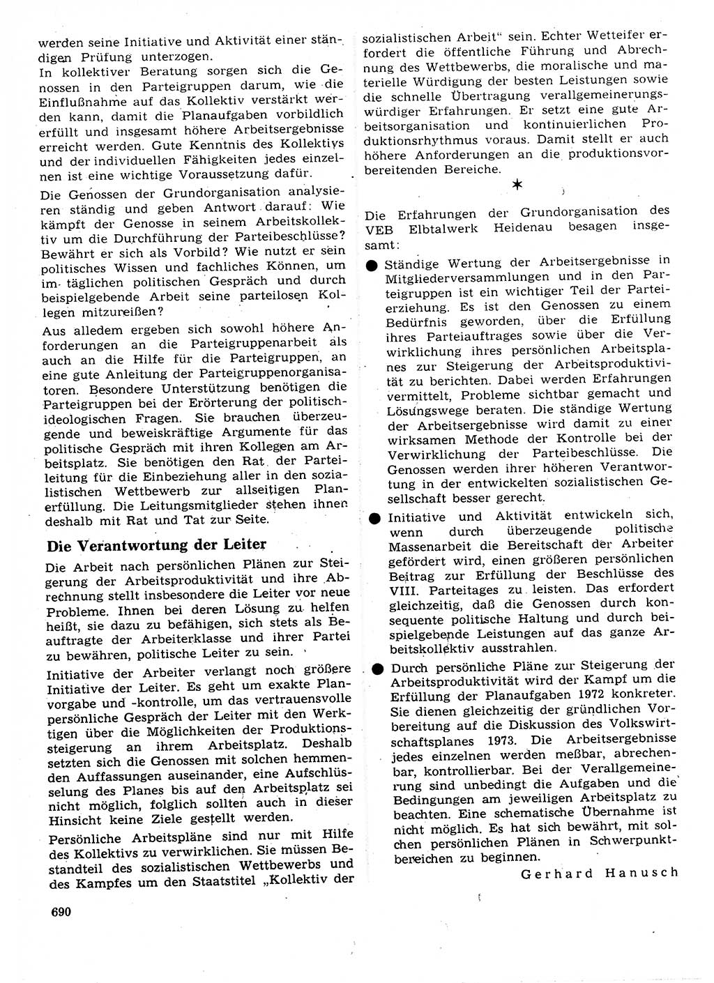 Neuer Weg (NW), Organ des Zentralkomitees (ZK) der SED (Sozialistische Einheitspartei Deutschlands) für Fragen des Parteilebens, 27. Jahrgang [Deutsche Demokratische Republik (DDR)] 1972, Seite 690 (NW ZK SED DDR 1972, S. 690)
