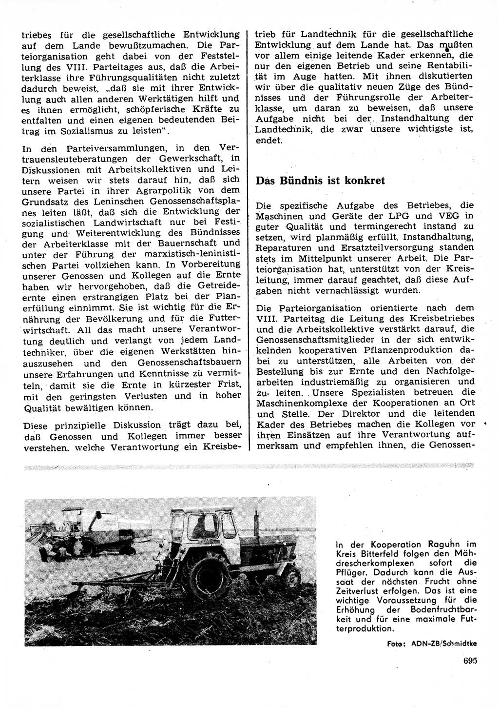 Neuer Weg (NW), Organ des Zentralkomitees (ZK) der SED (Sozialistische Einheitspartei Deutschlands) für Fragen des Parteilebens, 27. Jahrgang [Deutsche Demokratische Republik (DDR)] 1972, Seite 695 (NW ZK SED DDR 1972, S. 695)