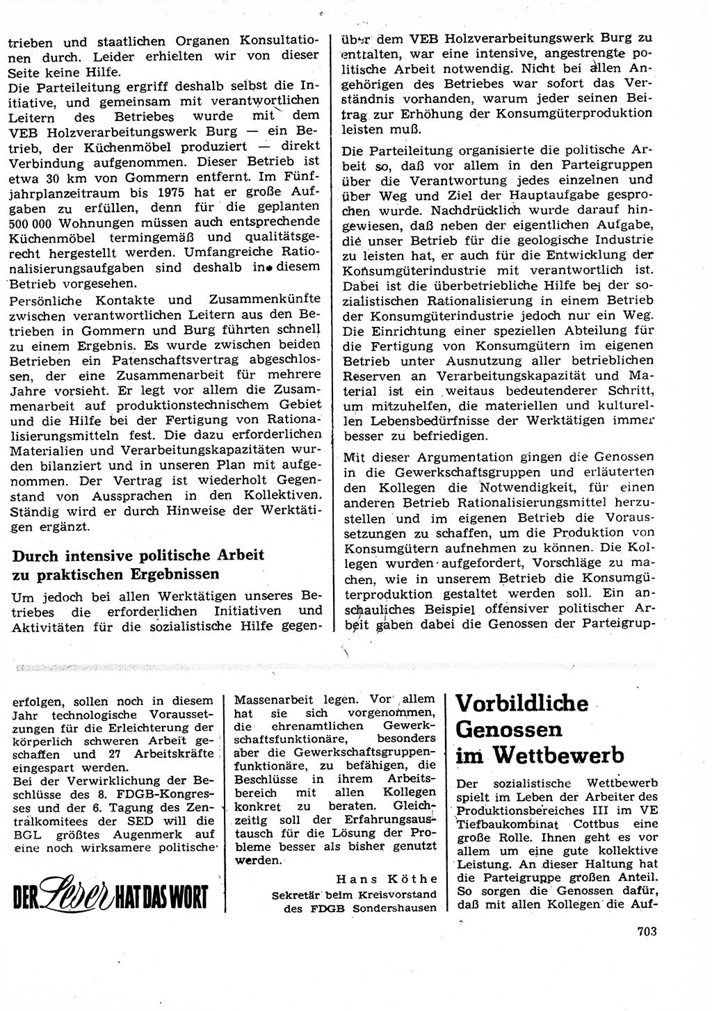 Neuer Weg (NW), Organ des Zentralkomitees (ZK) der SED (Sozialistische Einheitspartei Deutschlands) für Fragen des Parteilebens, 27. Jahrgang [Deutsche Demokratische Republik (DDR)] 1972, Seite 703 (NW ZK SED DDR 1972, S. 703)