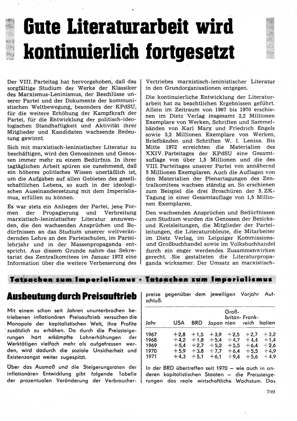 Neuer Weg (NW), Organ des Zentralkomitees (ZK) der SED (Sozialistische Einheitspartei Deutschlands) für Fragen des Parteilebens, 27. Jahrgang [Deutsche Demokratische Republik (DDR)] 1972, Seite 709 (NW ZK SED DDR 1972, S. 709)