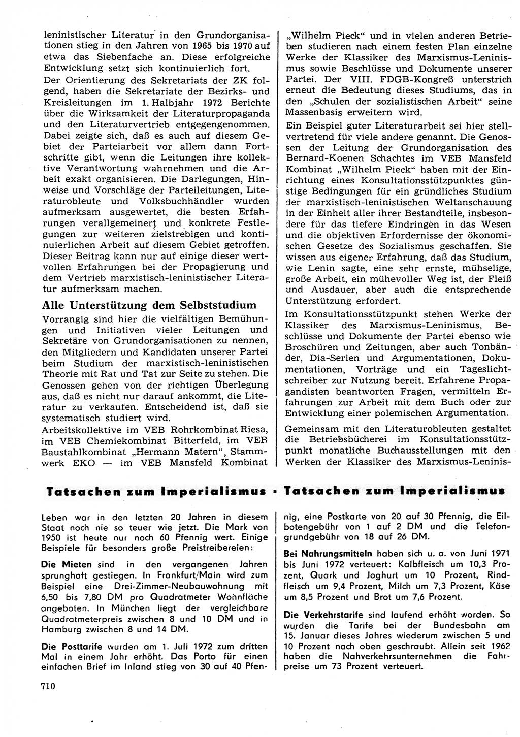 Neuer Weg (NW), Organ des Zentralkomitees (ZK) der SED (Sozialistische Einheitspartei Deutschlands) für Fragen des Parteilebens, 27. Jahrgang [Deutsche Demokratische Republik (DDR)] 1972, Seite 710 (NW ZK SED DDR 1972, S. 710)