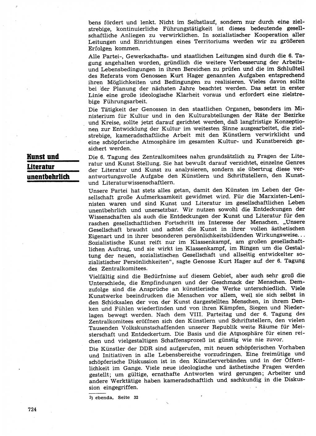 Neuer Weg (NW), Organ des Zentralkomitees (ZK) der SED (Sozialistische Einheitspartei Deutschlands) für Fragen des Parteilebens, 27. Jahrgang [Deutsche Demokratische Republik (DDR)] 1972, Seite 724 (NW ZK SED DDR 1972, S. 724)