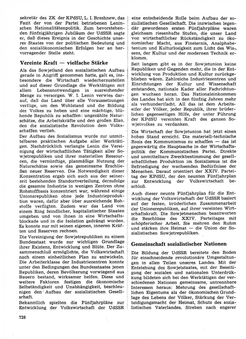 Neuer Weg (NW), Organ des Zentralkomitees (ZK) der SED (Sozialistische Einheitspartei Deutschlands) für Fragen des Parteilebens, 27. Jahrgang [Deutsche Demokratische Republik (DDR)] 1972, Seite 728 (NW ZK SED DDR 1972, S. 728)