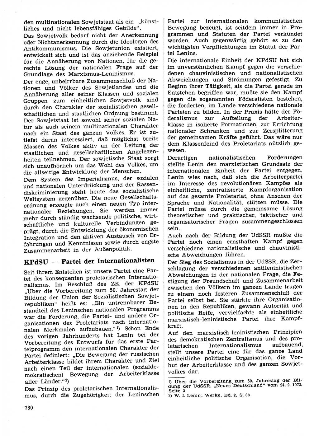 Neuer Weg (NW), Organ des Zentralkomitees (ZK) der SED (Sozialistische Einheitspartei Deutschlands) für Fragen des Parteilebens, 27. Jahrgang [Deutsche Demokratische Republik (DDR)] 1972, Seite 730 (NW ZK SED DDR 1972, S. 730)