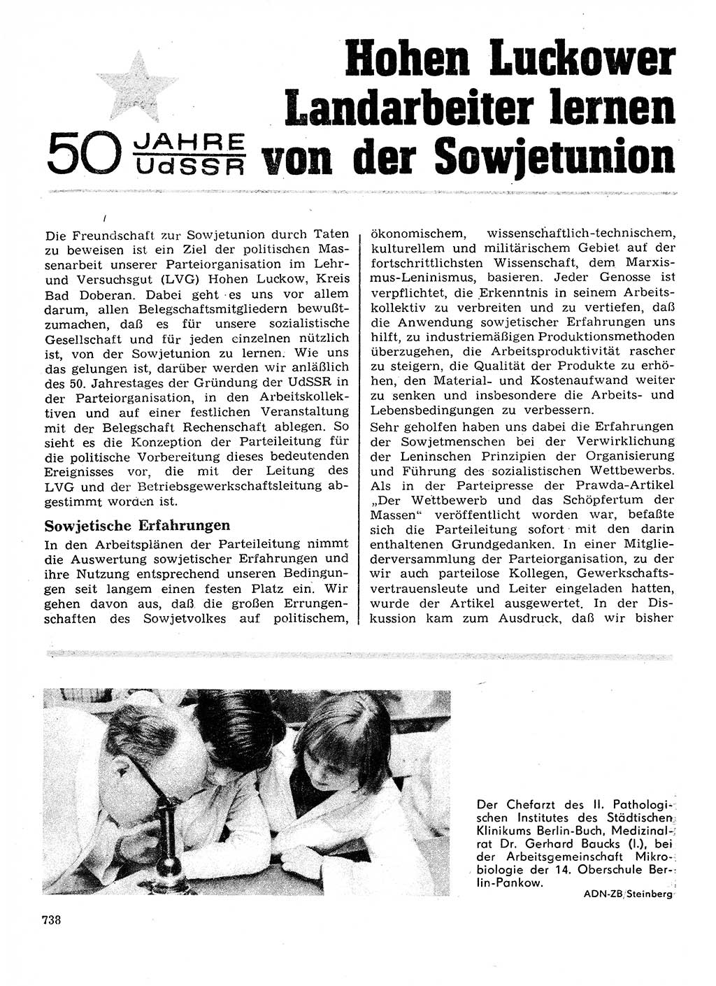 Neuer Weg (NW), Organ des Zentralkomitees (ZK) der SED (Sozialistische Einheitspartei Deutschlands) für Fragen des Parteilebens, 27. Jahrgang [Deutsche Demokratische Republik (DDR)] 1972, Seite 738 (NW ZK SED DDR 1972, S. 738)