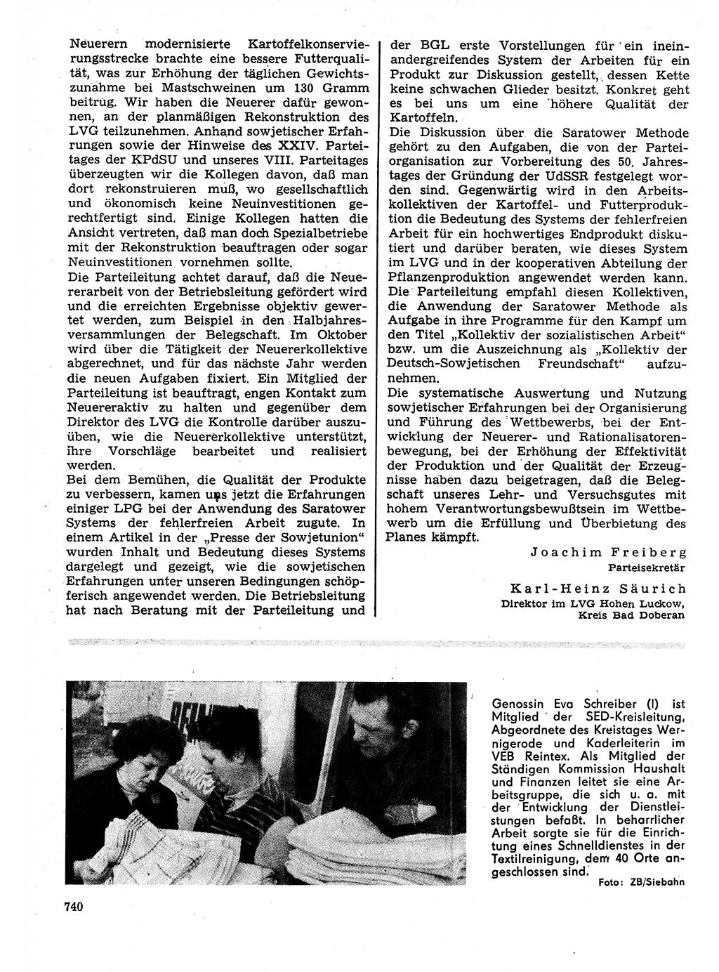 Neuer Weg (NW), Organ des Zentralkomitees (ZK) der SED (Sozialistische Einheitspartei Deutschlands) für Fragen des Parteilebens, 27. Jahrgang [Deutsche Demokratische Republik (DDR)] 1972, Seite 740 (NW ZK SED DDR 1972, S. 740)