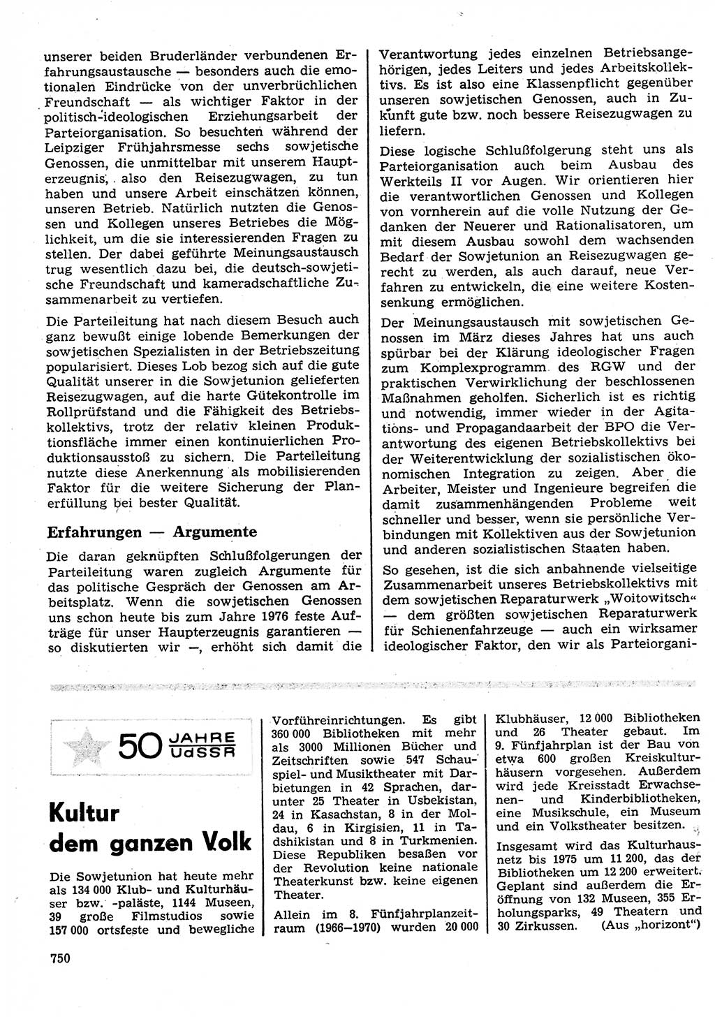 Neuer Weg (NW), Organ des Zentralkomitees (ZK) der SED (Sozialistische Einheitspartei Deutschlands) für Fragen des Parteilebens, 27. Jahrgang [Deutsche Demokratische Republik (DDR)] 1972, Seite 750 (NW ZK SED DDR 1972, S. 750)