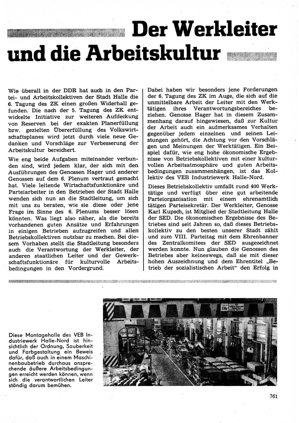 Neuer Weg (NW), Organ des Zentralkomitees (ZK) der SED (Sozialistische Einheitspartei Deutschlands) für Fragen des Parteilebens, 27. Jahrgang [Deutsche Demokratische Republik (DDR)] 1972, Seite 761 (NW ZK SED DDR 1972, S. 761)