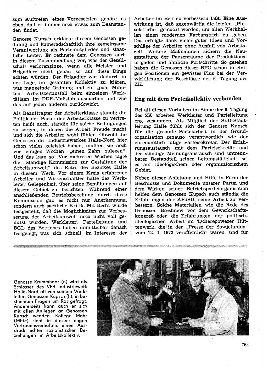 Neuer Weg (NW), Organ des Zentralkomitees (ZK) der SED (Sozialistische Einheitspartei Deutschlands) für Fragen des Parteilebens, 27. Jahrgang [Deutsche Demokratische Republik (DDR)] 1972, Seite 763 (NW ZK SED DDR 1972, S. 763)