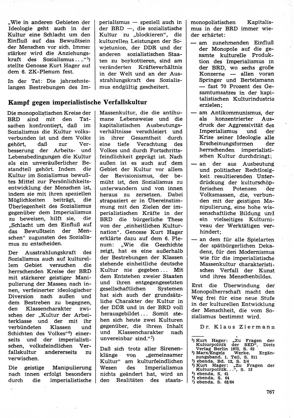 Neuer Weg (NW), Organ des Zentralkomitees (ZK) der SED (Sozialistische Einheitspartei Deutschlands) für Fragen des Parteilebens, 27. Jahrgang [Deutsche Demokratische Republik (DDR)] 1972, Seite 767 (NW ZK SED DDR 1972, S. 767)