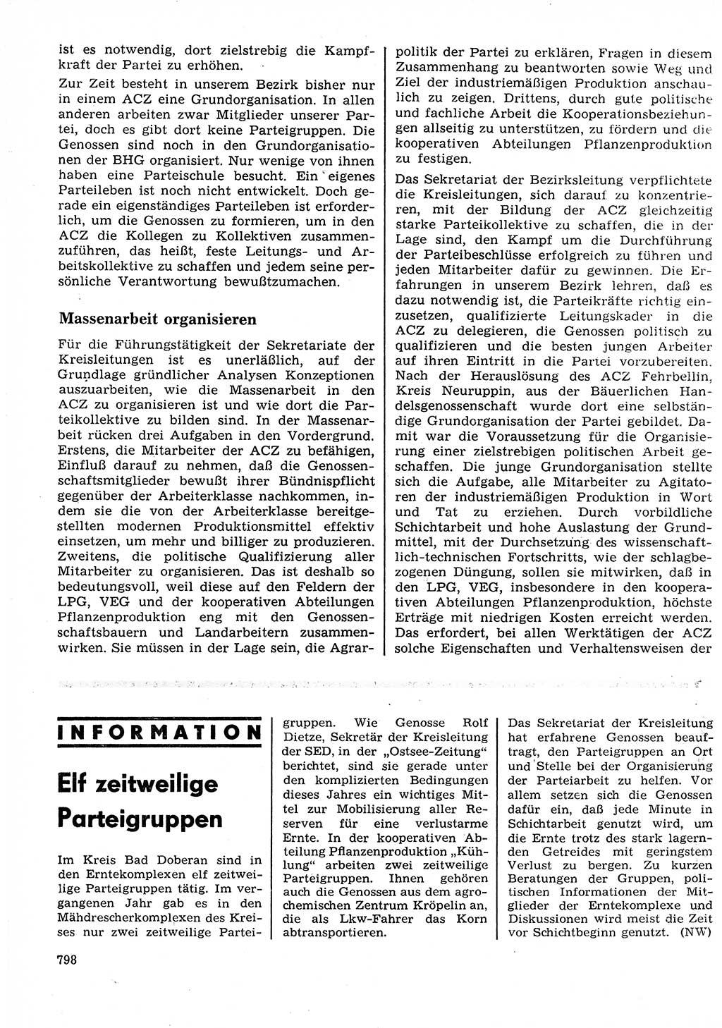Neuer Weg (NW), Organ des Zentralkomitees (ZK) der SED (Sozialistische Einheitspartei Deutschlands) für Fragen des Parteilebens, 27. Jahrgang [Deutsche Demokratische Republik (DDR)] 1972, Seite 798 (NW ZK SED DDR 1972, S. 798)