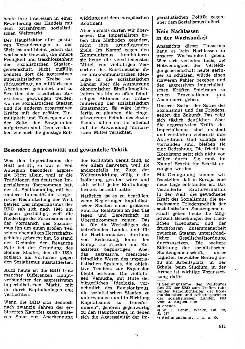 Neuer Weg (NW), Organ des Zentralkomitees (ZK) der SED (Sozialistische Einheitspartei Deutschlands) für Fragen des Parteilebens, 27. Jahrgang [Deutsche Demokratische Republik (DDR)] 1972, Seite 811 (NW ZK SED DDR 1972, S. 811)