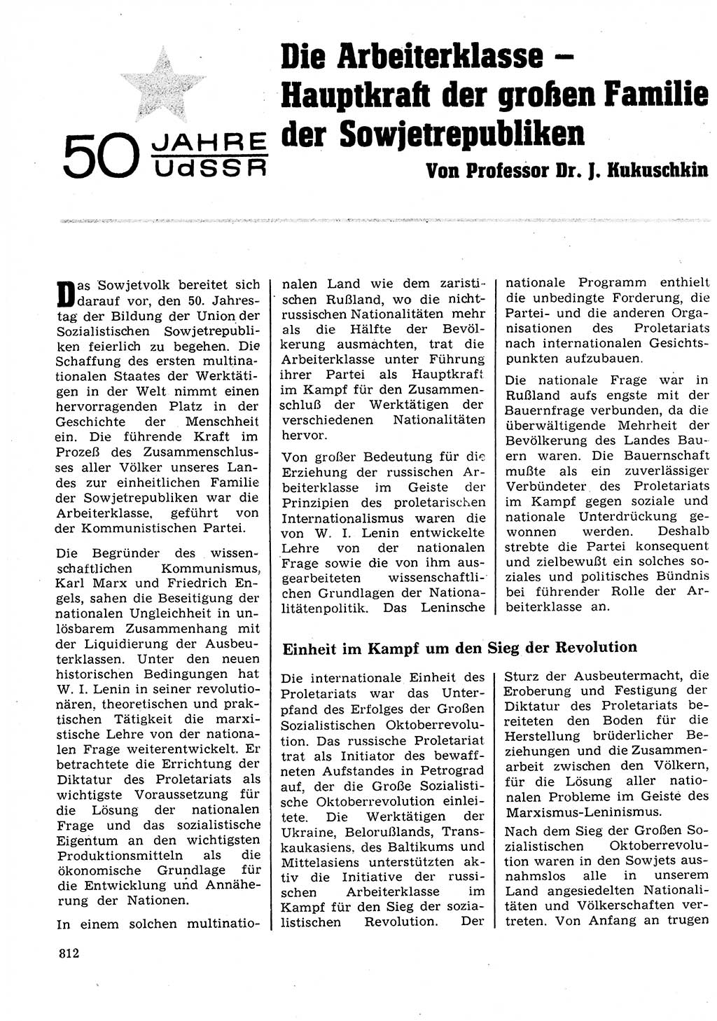 Neuer Weg (NW), Organ des Zentralkomitees (ZK) der SED (Sozialistische Einheitspartei Deutschlands) für Fragen des Parteilebens, 27. Jahrgang [Deutsche Demokratische Republik (DDR)] 1972, Seite 812 (NW ZK SED DDR 1972, S. 812)